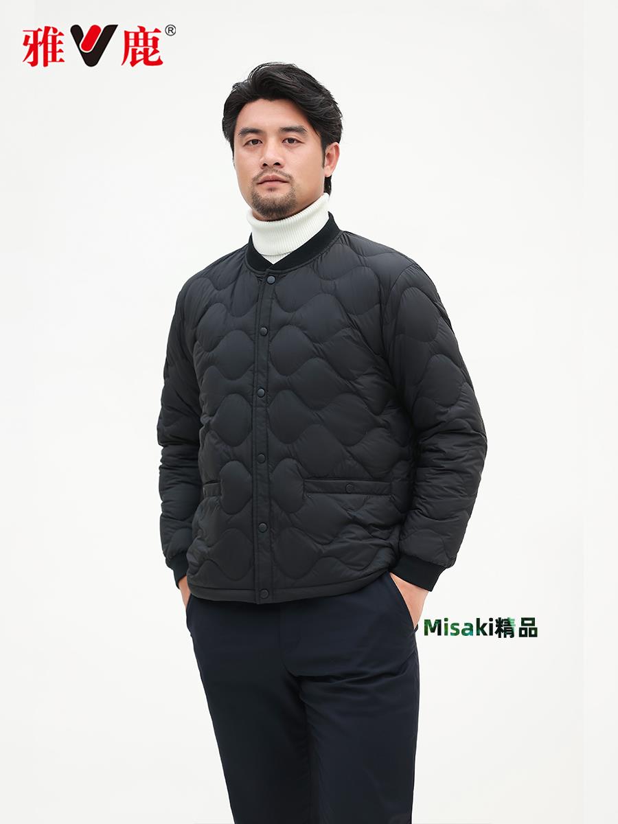 雅鹿羽絨服內膽男士輕薄保暖外套長袖冬季中老年爸爸內穿馬甲內恤-Misaki精品