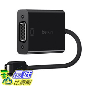 [8美國直購] 轉接頭 Belkin USB-IF Certified USB Type-C to VGA Adapter (5.9 Inches) (F2CU037btBLK)