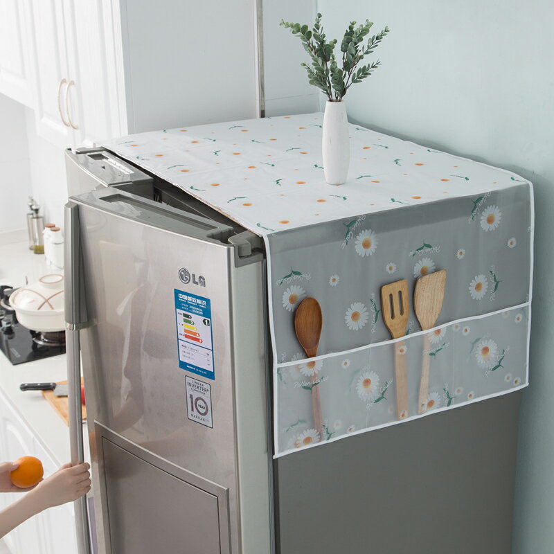 冰箱頂蓋布防塵罩滾筒洗衣機罩防灰塵布微波爐單雙開門冰箱罩蓋巾