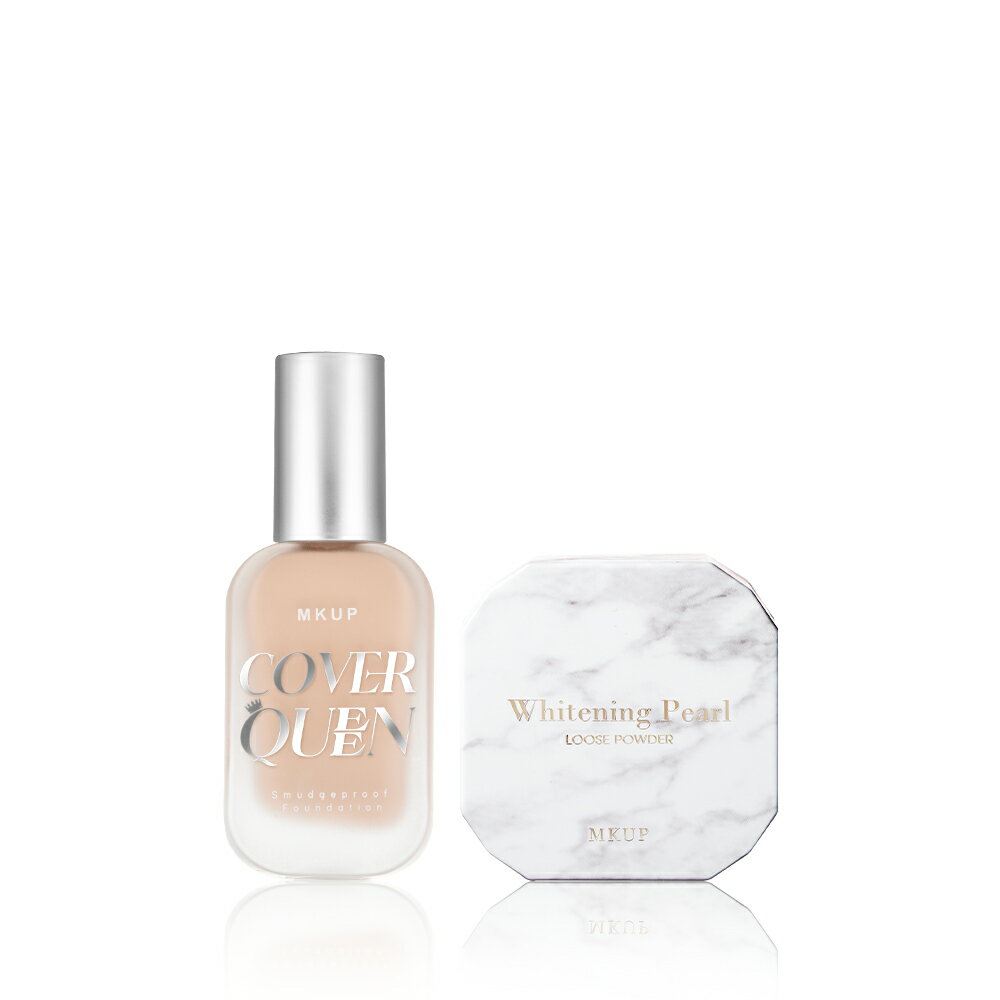 MKUP 美咖 【新品上市】絕對遮瑕持久粉底液SPF34★★★+(輕裸透白珍珠蜜粉/粉青春清透柔膚蜜粉/B5蜜粉餅) 擇一