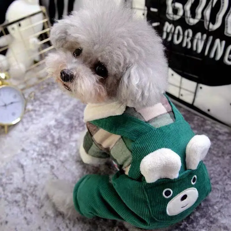 寵物衣服 小狗狗衣服 加厚秋冬寵物裝 泰迪比熊博美小型犬服飾 吉娃娃貓咪棉衣 寵物四腳衣服【不二雜貨】