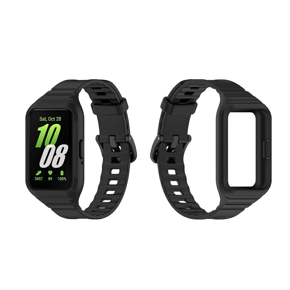 【一體式矽膠錶帶】適用 三星 Galaxy Fit3 SM-R390 手環 鎧甲 錶帶+保護殼 防摔 運動腕帶