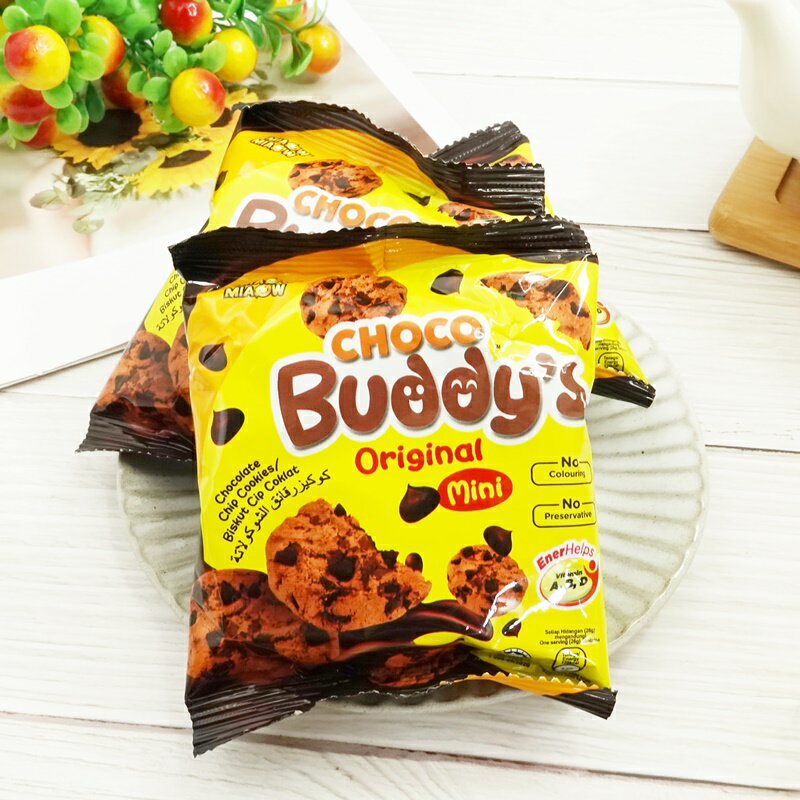 Miaow Choco Buddy's 巧克兄弟特濃巧克力酥餅 208g 可可餅乾 脆餅 巧克力豆酥餅 (馬來西亞餅乾)