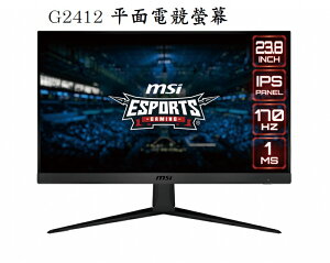 【最高折200+跨店點數22%回饋】MSI 微星 G2412 24型 IPS平面電競螢幕