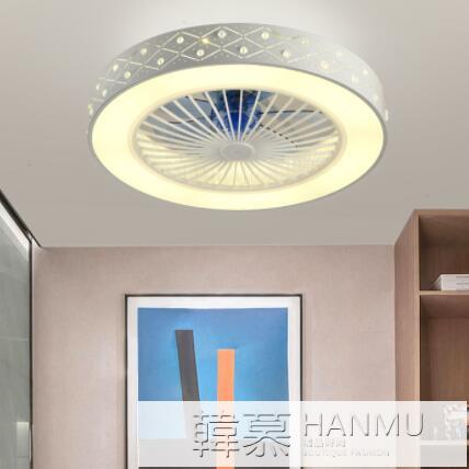 現貨110v風扇燈隱形臥室led吸頂燈餐廳燈現代簡約家用跨境風扇燈 雙11全館免運