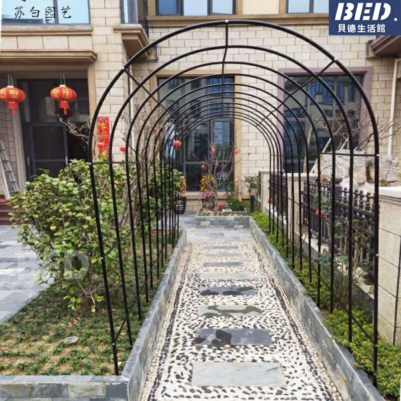 花架 爬藤架 花支架 室外葡萄架 花園拱型花架 庭院裝飾支架 綠蘿藤蔓植物攀爬架