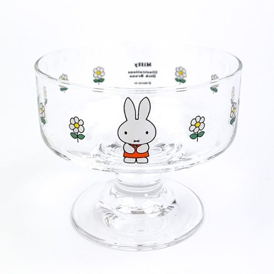 asdfkitty*日本製 金正陶器 米飛兔 復古吃茶 玻璃冰淇淋杯 布丁杯 甜點杯 240ML-正版商品
