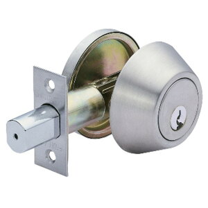 加安 D261-1 輔助鎖 補助鎖 防盜鎖 適用 鋁 硫化銅門 木大門 一般房門 (60 mm、扁平鑰匙、不鏽鋼磨紗銀