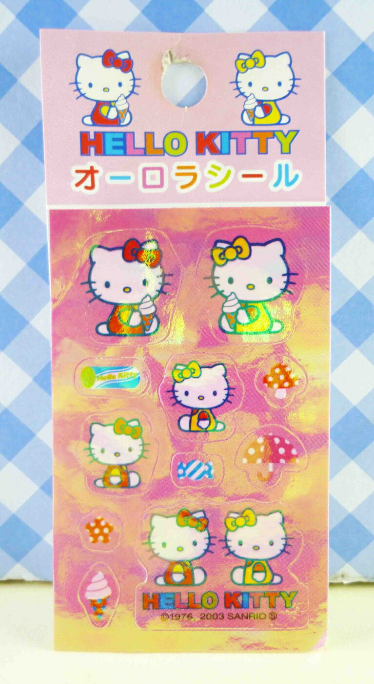 【震撼精品百貨】Hello Kitty 凱蒂貓 KITTY貼紙-香菇粉 震撼日式精品百貨