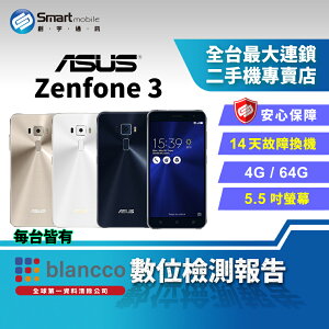 【享4%點數】【創宇通訊│福利品】5.5吋 ASUS ZenFone 3 4+64G (ZE552KL) 窄邊框設計 光學防手震【限定樂天APP下單】