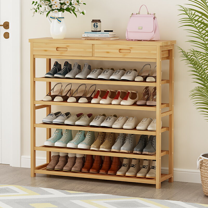 楠竹鞋架子簡易放門口家用室內好看經濟型實木鞋柜多層鞋子收納架