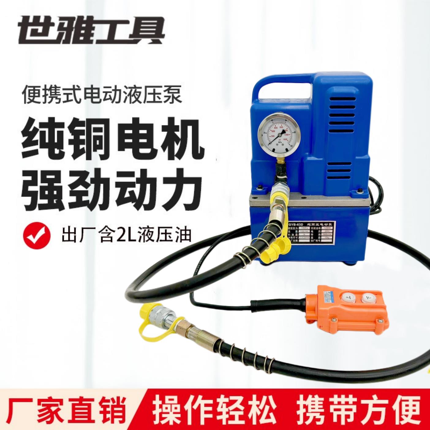 {公司貨 最低價}新款液壓電動泵高壓油泵便捷式壓不銹鋼管電動泵1200瓦自動電動泵