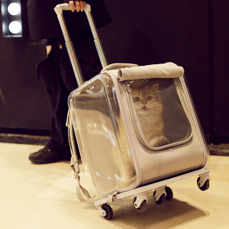 超大貓包拉桿箱外出便攜寵物貓咪背包貓籠子雙肩包夏天太空艙用品