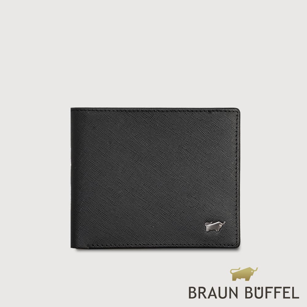【BRAUN BUFFEL 德國小金牛】臺灣總代理 至尊 5卡透明窗皮夾-黑色/BF536-316-BK