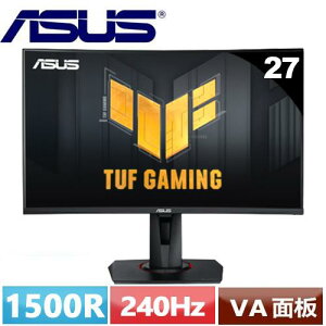 【最高22%回饋 5000點】 ASUS華碩 27型 TUF Gaming VG27VQM Full HD 曲面電競螢幕
