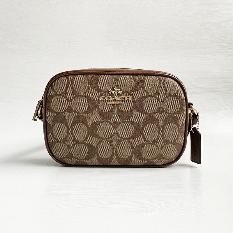 美國百分百【全新真品】COACH 肩背包 斜背包 流行 手袋女包 小包 皮包 C9926 白色/卡其印花  CD20 4