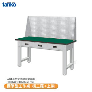 【天鋼 標準型工作桌 橫三屜 WBT-6203N2】耐衝擊桌板 電腦桌 書桌 工業桌 實驗桌