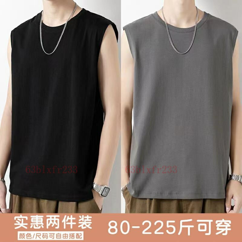 150公斤 8XL大碼圓領背心 工字背心 大尺碼圓領上衣 夏季背心男寬鬆大碼內搭無袖坎肩打底衫T恤學生運動潮牌上衣情侶T