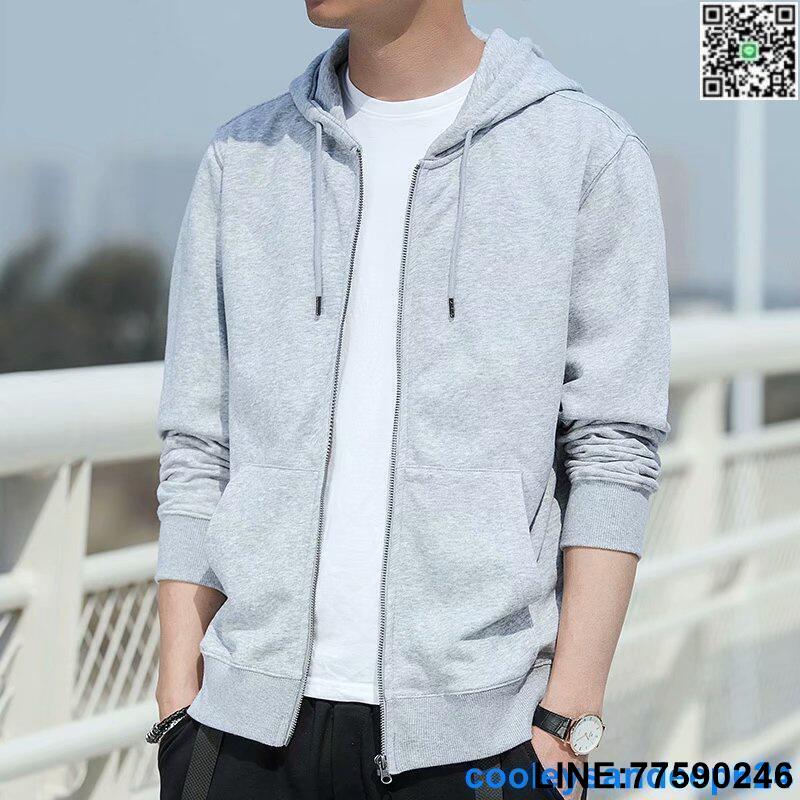 【歡樂購】素色連帽衫男 M-5XL 秋冬全拉鏈加絨衛衣運動衫 情侶款帽T 加大加肥寬鬆外套 韓版純色男士拉鏈開衫