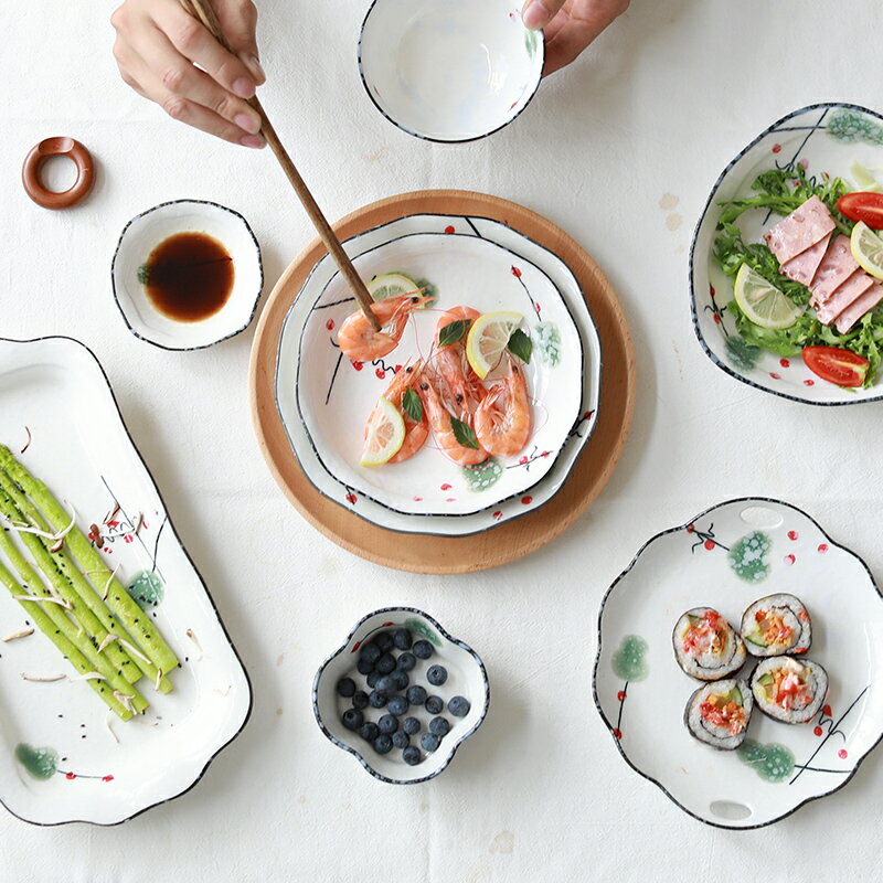 家用菜盤子景德鎮陶瓷盤創意簡約餃子盤菜碟子不規則北歐日式餐盤