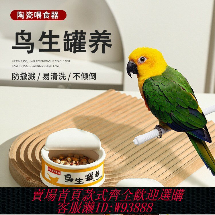 {臺灣公司貨 可打統編}寵物小寵碗陶瓷鸚鵡八哥玄鳳餵食器水糧碗防濺灑防打翻鳥用品鳥槽