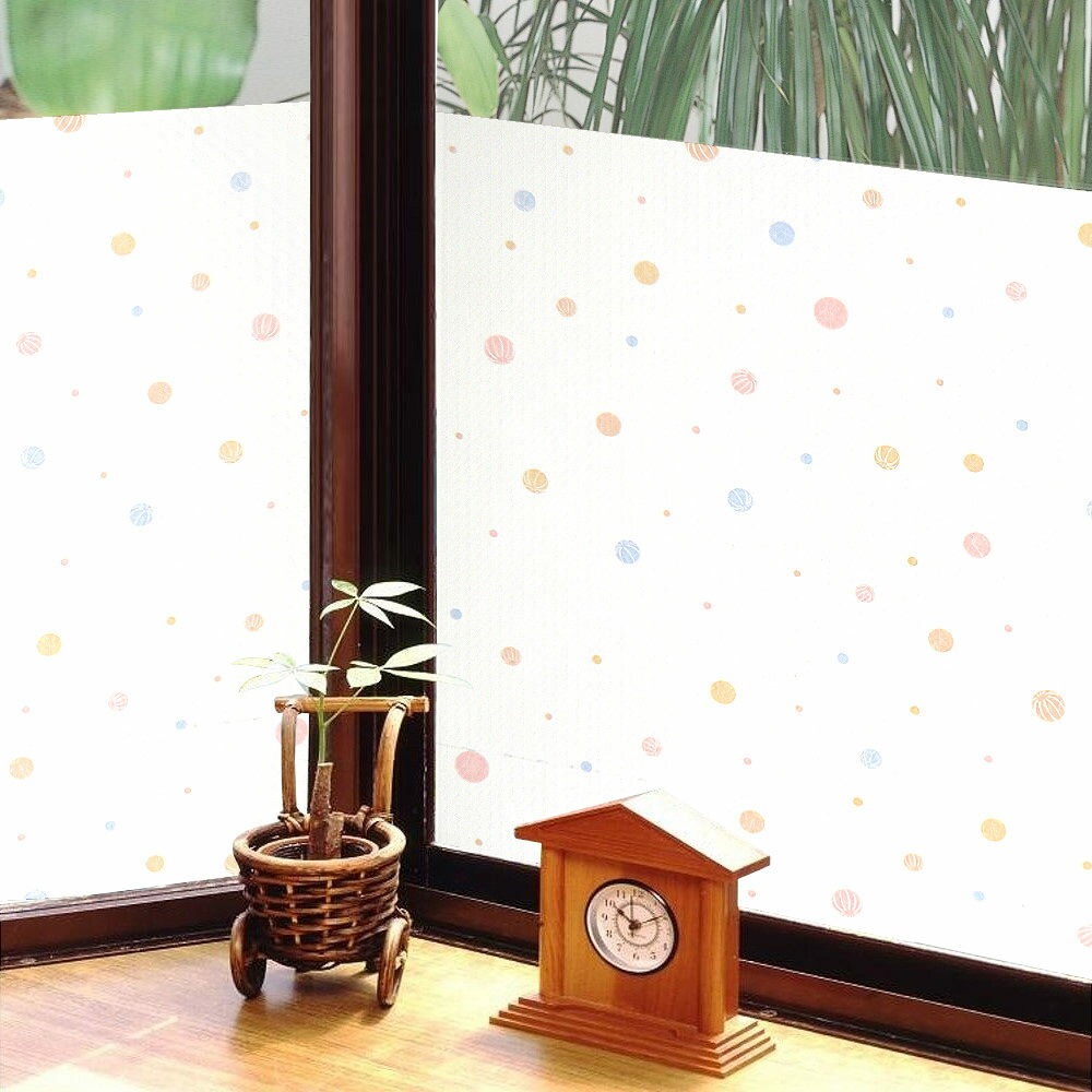 日本MEIWA抗UV節能靜電窗貼 (和風彩球) - 92x500公分