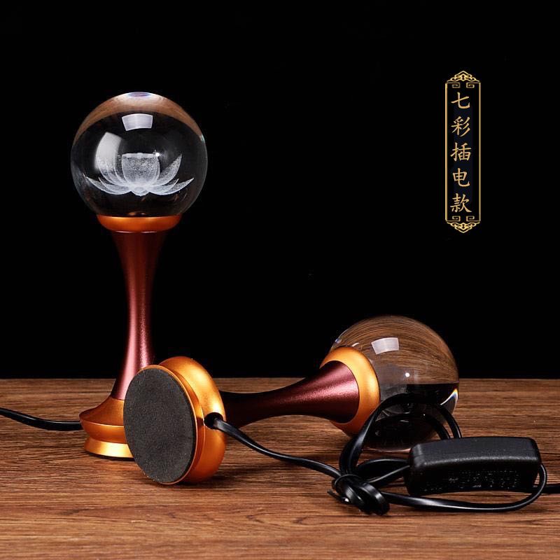 免運 可開發票 一對水晶蓮花燈插電佛燈led觀音蓮燈財神燈家用佛臺燈 佛燈長明燈