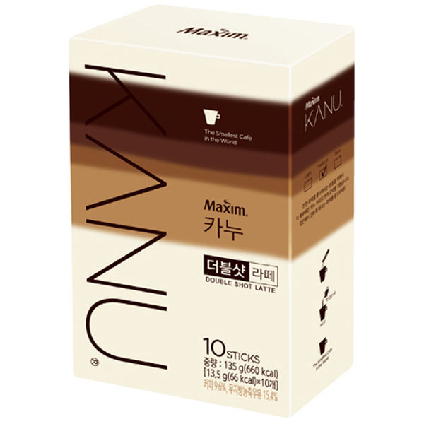 韓國 Maxim KANU雙倍濃縮拿鐵 漸層包裝 (13.5gx10入) 雙倍 拿鐵 咖啡 沖泡飲品 條裝咖啡 速溶飲品
