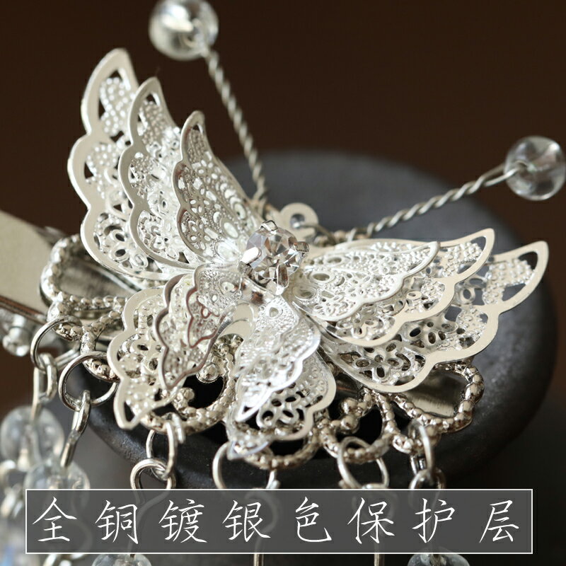 古裝配飾發夾古風發飾流蘇邊夾漢服頭飾對釵步搖發簪古代對夾發釵 3