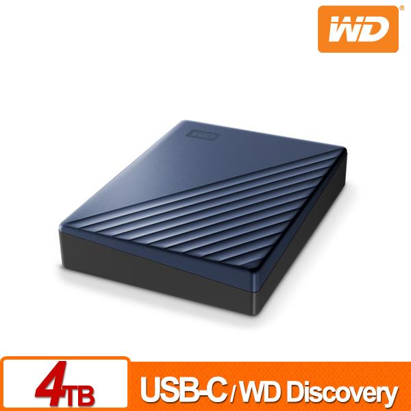 WD My Passport Ultra 4TB(星曜藍) 2.5吋USB-C行動硬碟 WDBFTM0040BBL-WESN