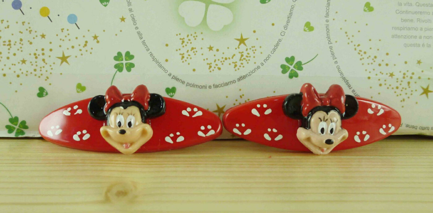 【震撼精品百貨】Micky Mouse 米奇/米妮 2入髮夾-紅米妮 震撼日式精品百貨