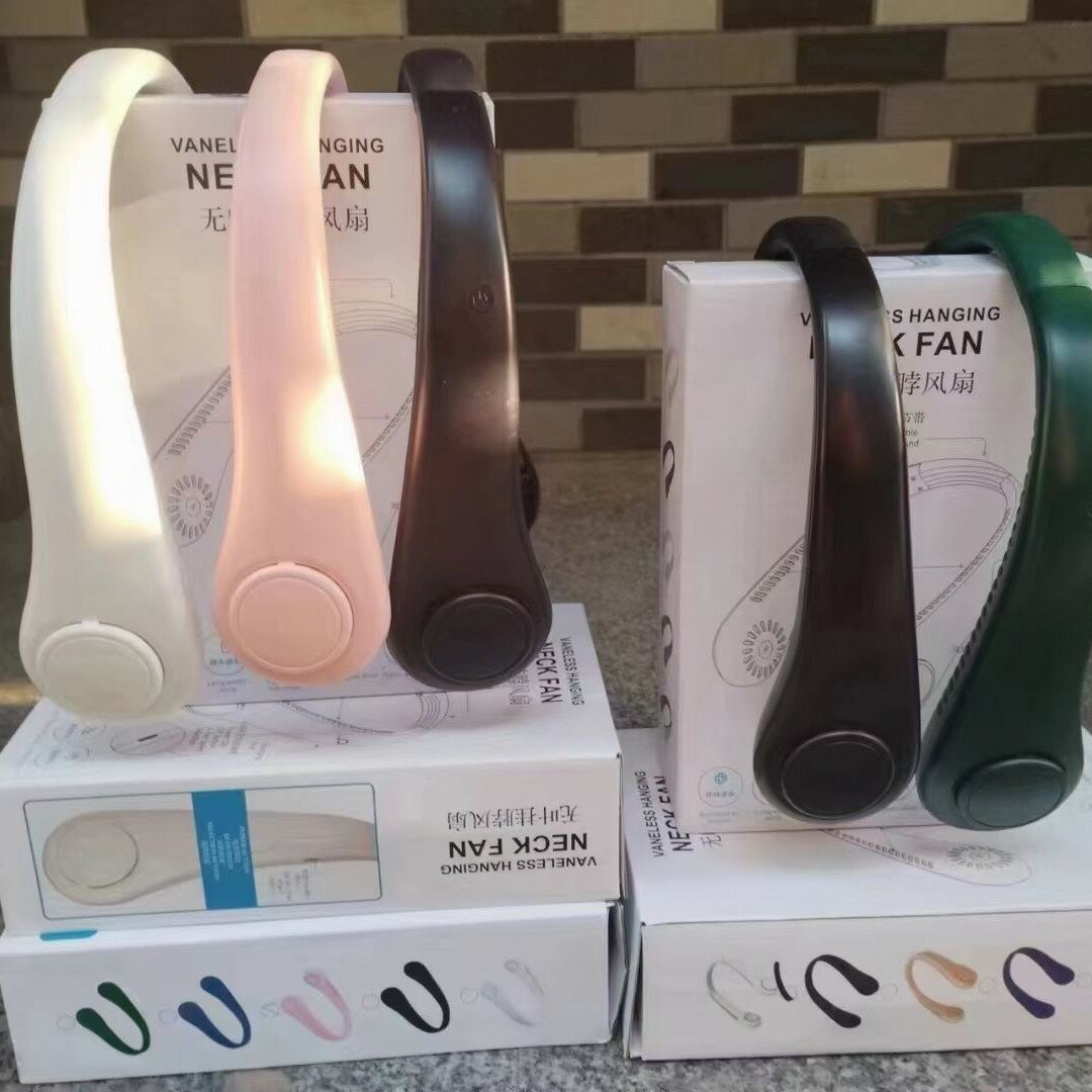 掛脖風扇usb充電小風扇靜音懶人便攜式迷你渦輪無葉掛脖風扇【尚宜家居】