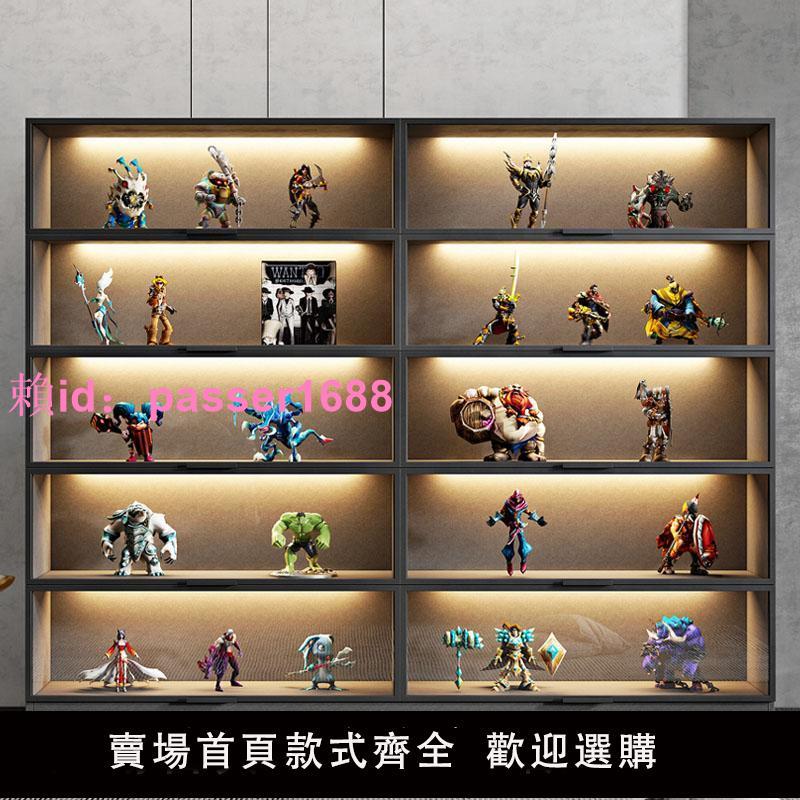 手辦樂高展示櫃模型玩具透明收納櫃防塵玻璃門家用陳列櫃定製實木