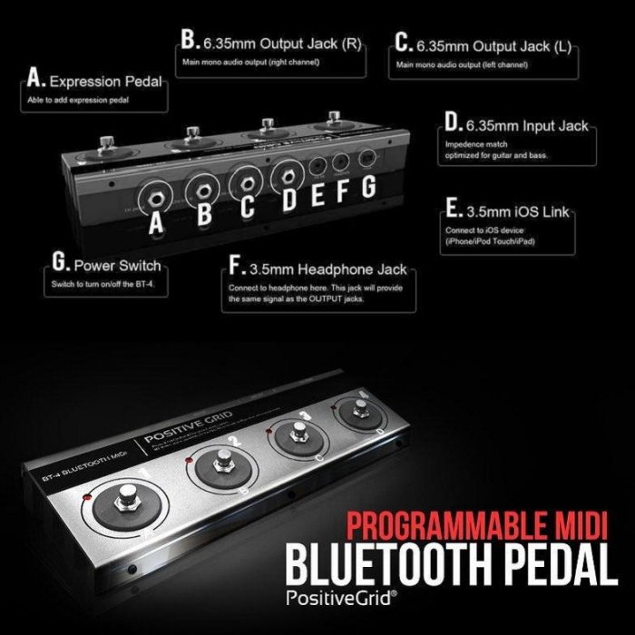 分期免運Positive Grid BT-4 MIDI JamUp BIAS 腳踏控制器BT4【唐尼樂器