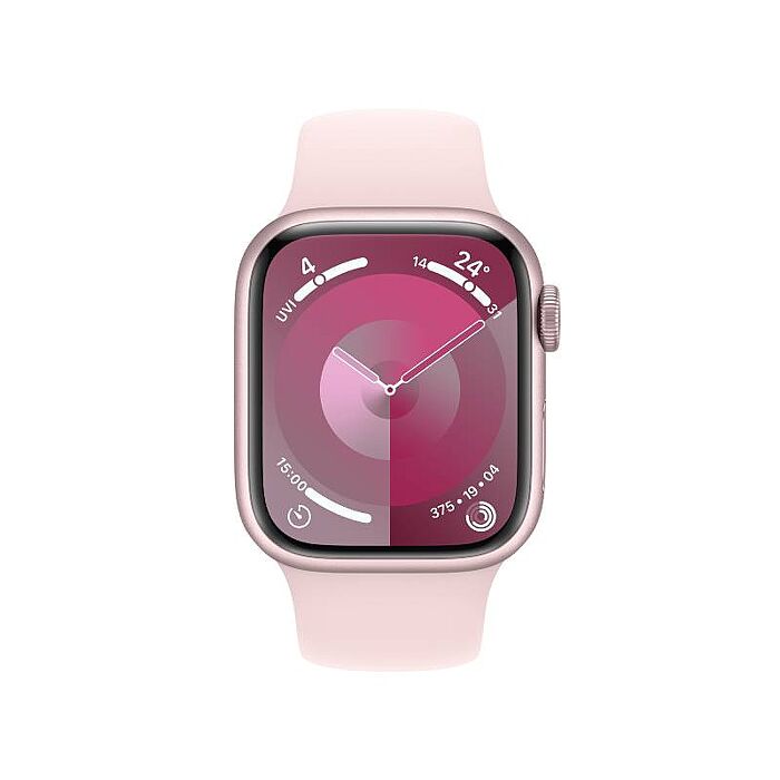 Apple Watch S9(GPS+Cellular) 粉紅色鋁金屬錶殼配淡粉色運動錶帶 41mm(S/M)(MR933TA/A) 商品未拆未使用可以7天內申請退貨,退貨運費由買家負擔 如果拆封使用只能走維修保固,您可以再下單唷【APP下單最高22%點數回饋】