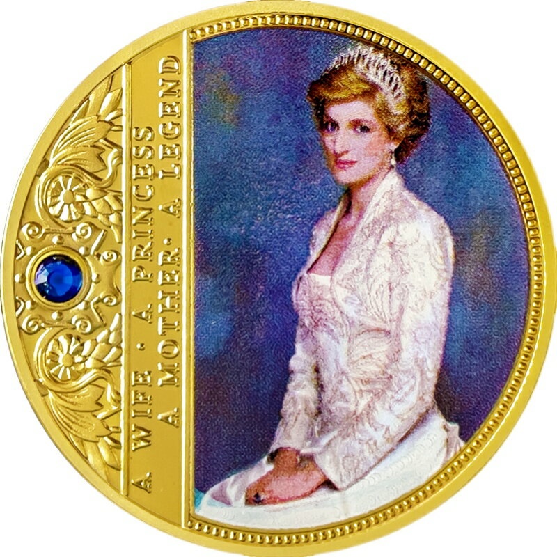 戴安娜王妃人物硬幣收藏 英國公主小禮品金屬徽章把玩幸運金銀幣 4