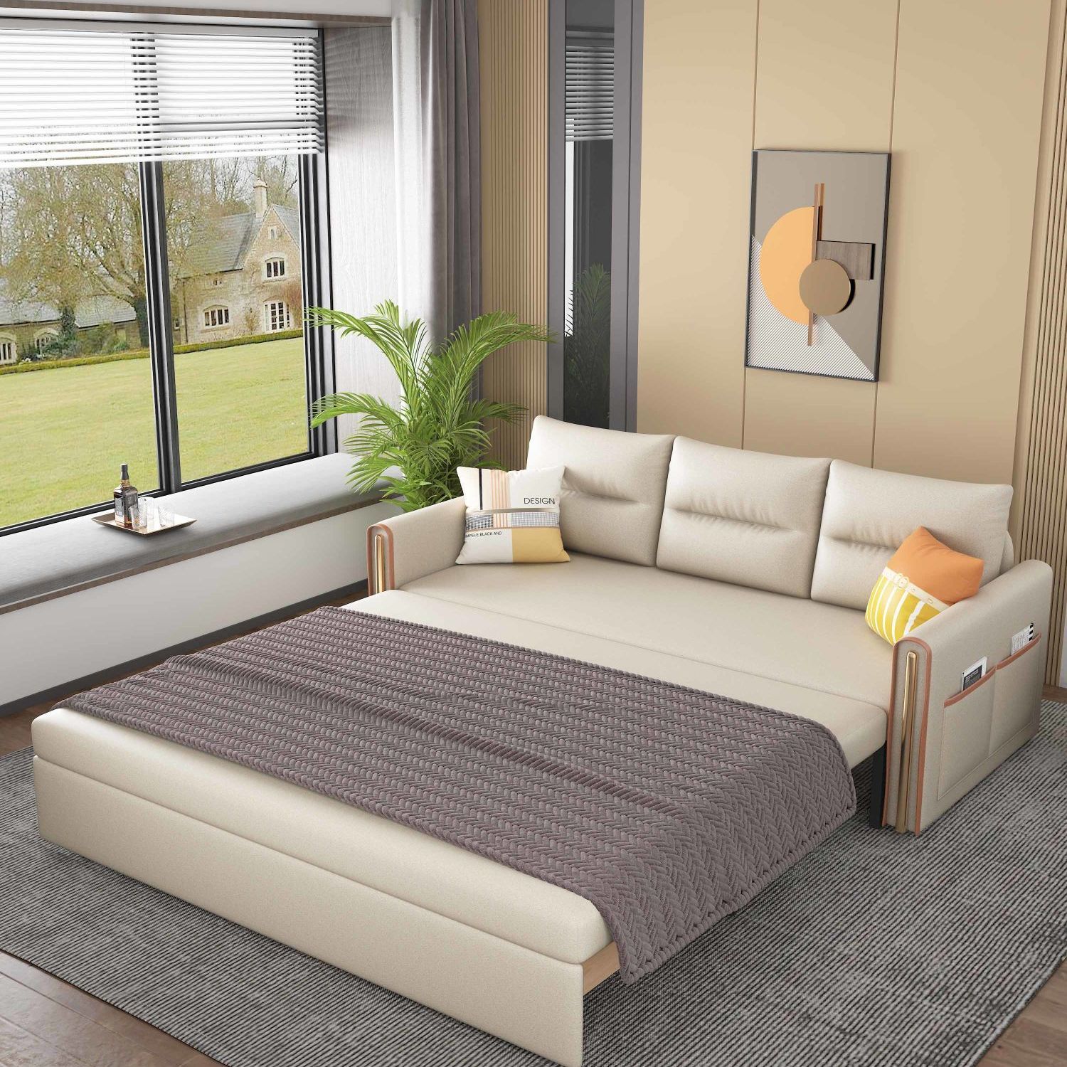 沙發床客廳多功能兩用可折疊雙人小戶型2021年新款坐臥輕奢伸縮床