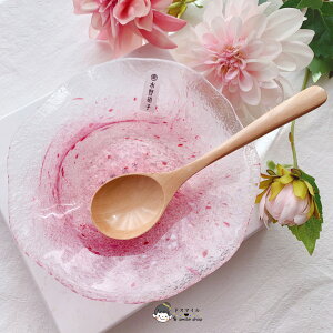 afternoon tea 同款水野硝子櫻花粉色玻璃餐點玻璃盤