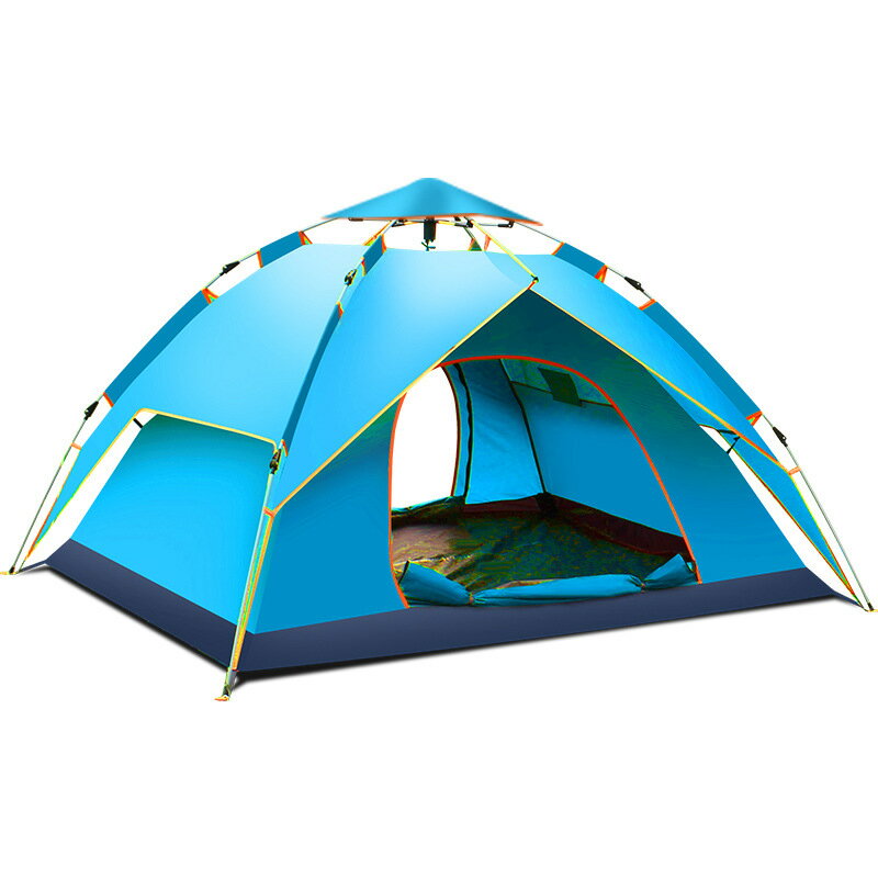 全自動帳篷戶外雙層3-4人套裝裝備防雨 野外登山釣魚露營
