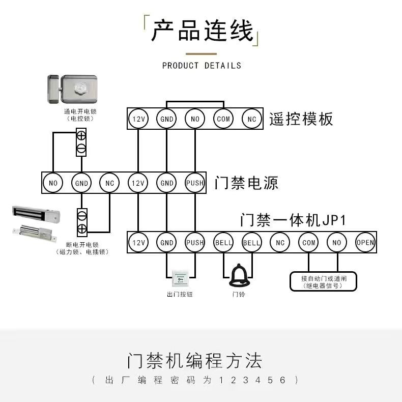 【台灣公司 超低價】門禁系統套裝電磁鎖磁力鎖小區單元玻璃門鐵門刷卡電子門禁一體機 3