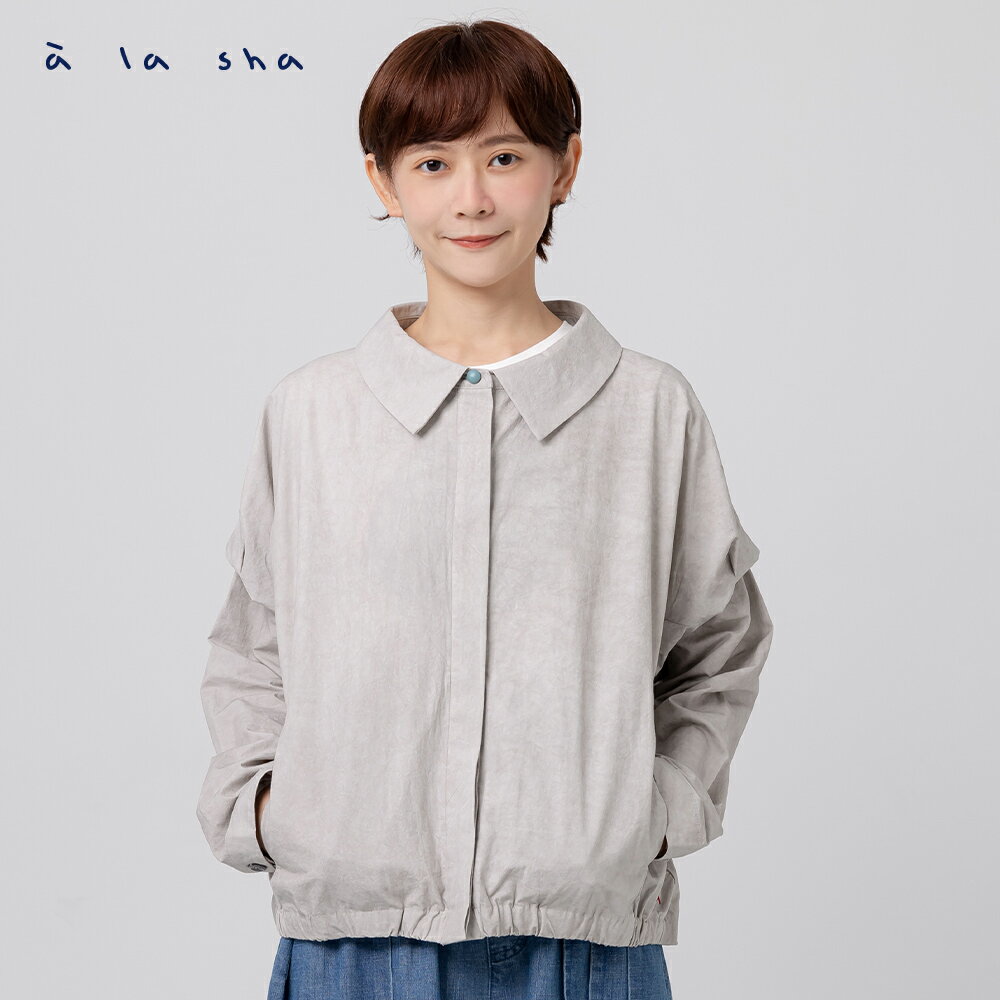 a la sha 打褶設計長袖外套
