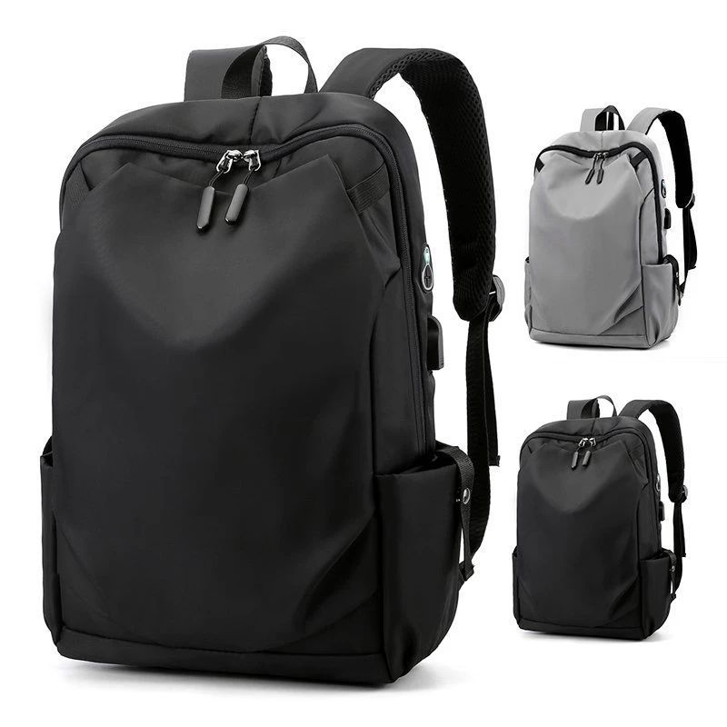 Men School Backpack Waterproof Nylon Backpacks USB Charging