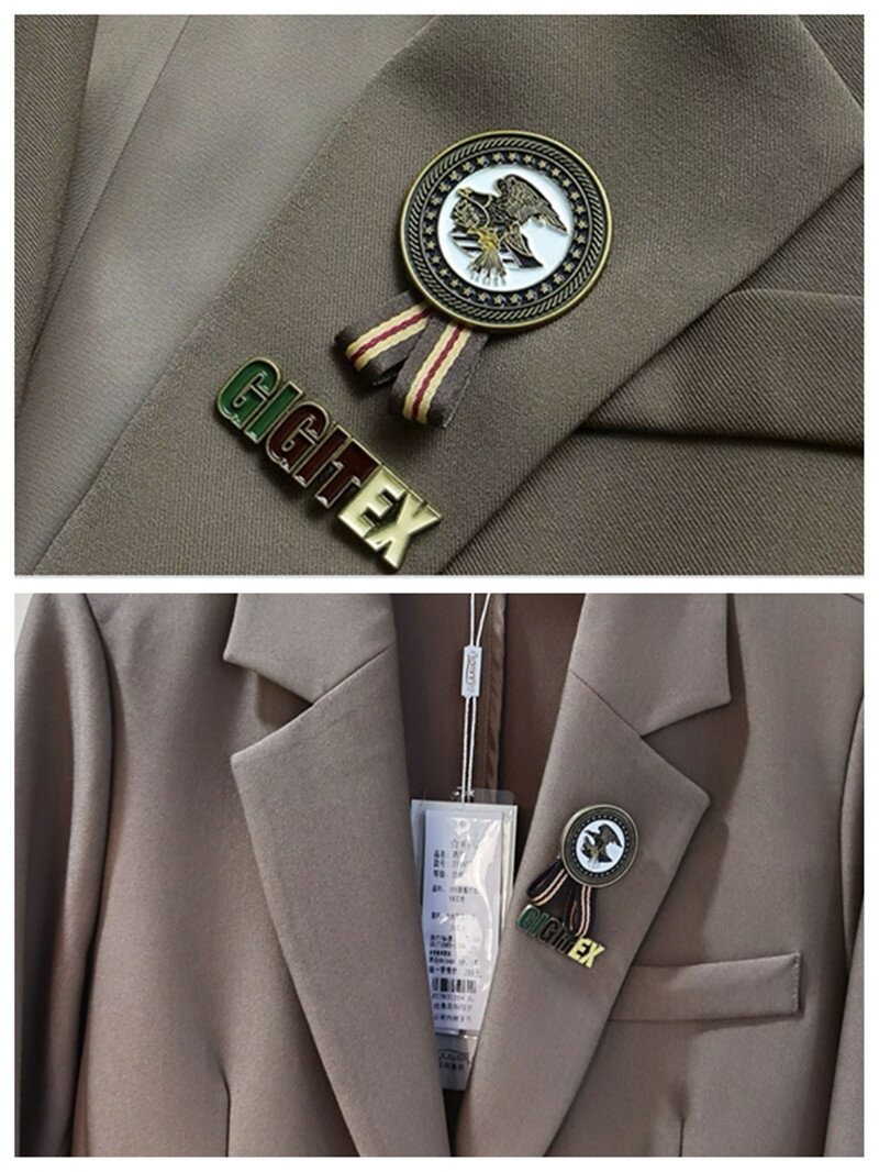 2021潮時尚女西裝徽章英文字母別針個性圓形織帶胸針潮人西服| 協貿國際日用品生活9館| 樂天市場Rakuten