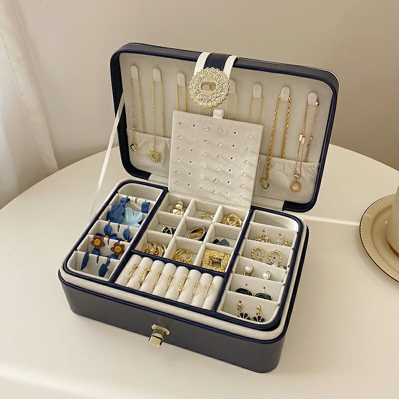 珠寶盒/首飾盒 大容量多層高檔手飾品首飾盒耳釘耳環項鏈耳飾品展示架戒指收納盒【HZ61215】