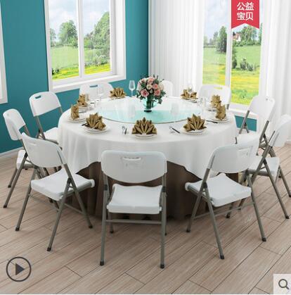 折疊圓桌家用餐桌椅大圓桌面簡易家用10人圓形餐桌小戶型吃飯桌子