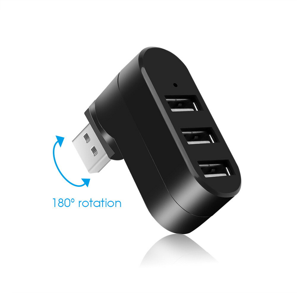 工廠旋轉迷你USB 2.0 HUB 3口集線器筆記本電腦usb2.0擴充套件分線器【宜家良品百貨】