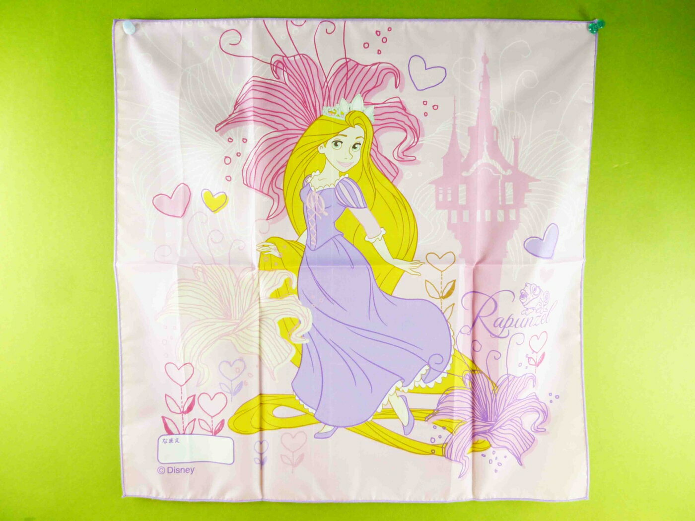【震撼精品百貨】Disney Princess迪士尼公主魔髮奇緣樂佩公主 Rapunzel-手帕-粉色城堡 震撼日式精品百貨
