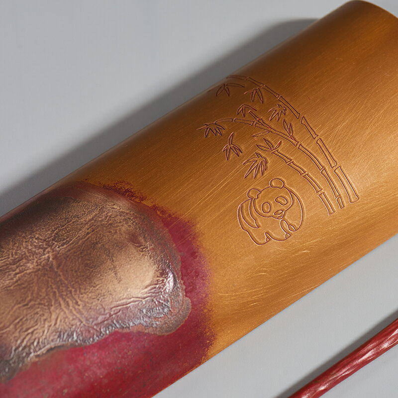 紫銅鎏銀茶則茶勺 純手工賞茶荷茶撥套裝 茶禪意功夫茶具茶道配件 3