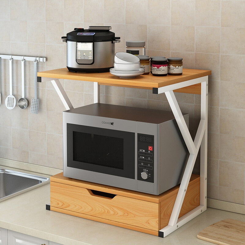 APP下單享點數9% 廚房置物架落地多層收納架桌面烤箱調料置物架廚房用品微波爐架子