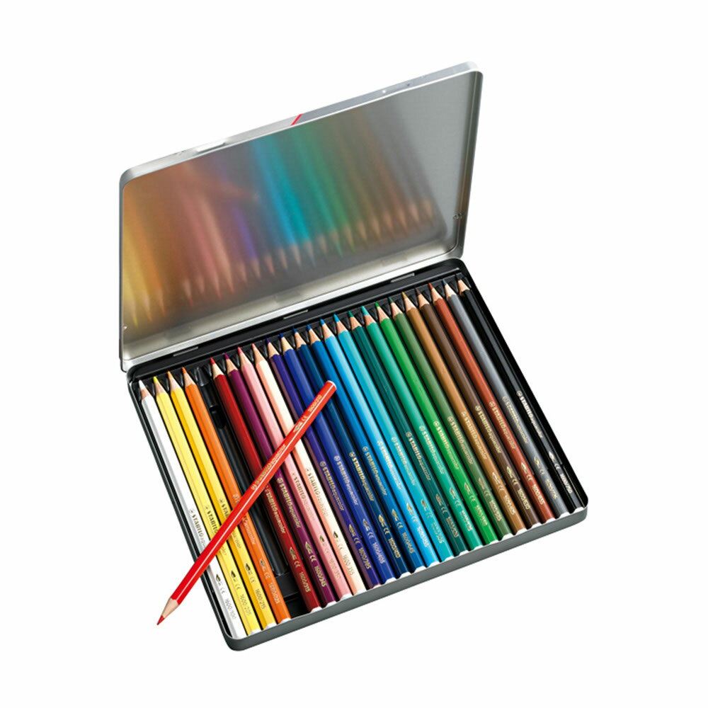 鐵盒水彩色鉛筆組德國天鵝牌STABILO 思筆樂aquacolor 水彩樂色鉛筆-12色/24色/36色組【文具e指通】量販團購| 文具e指通直營店|